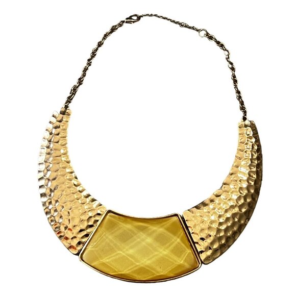 Boho Necklace Bundle of Necklaces Marbleized Glass and Pressed Gold Costume Jewe - Picture 4 of 10